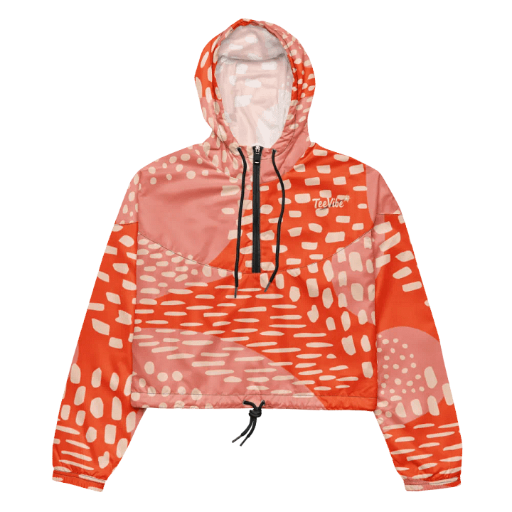 TeeVibe Orange & Pink Cropped Windbreaker product image (2)
