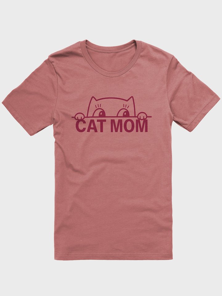 Funny Cat Mom Peeking Kitty T-Shirt – Cute Minimalist Pet Lover Design product image (1)