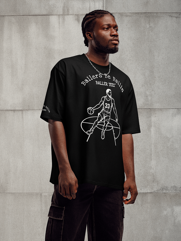 Baller Teez Oversized Black Heavyweight Tee product image (1)