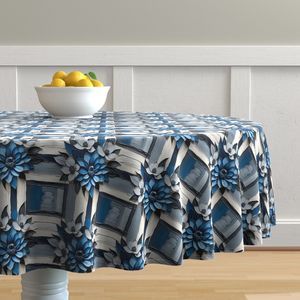Seamless Pattern - Painted Floral Tile Pattern 4 in Shades of Blue and White product image (7)