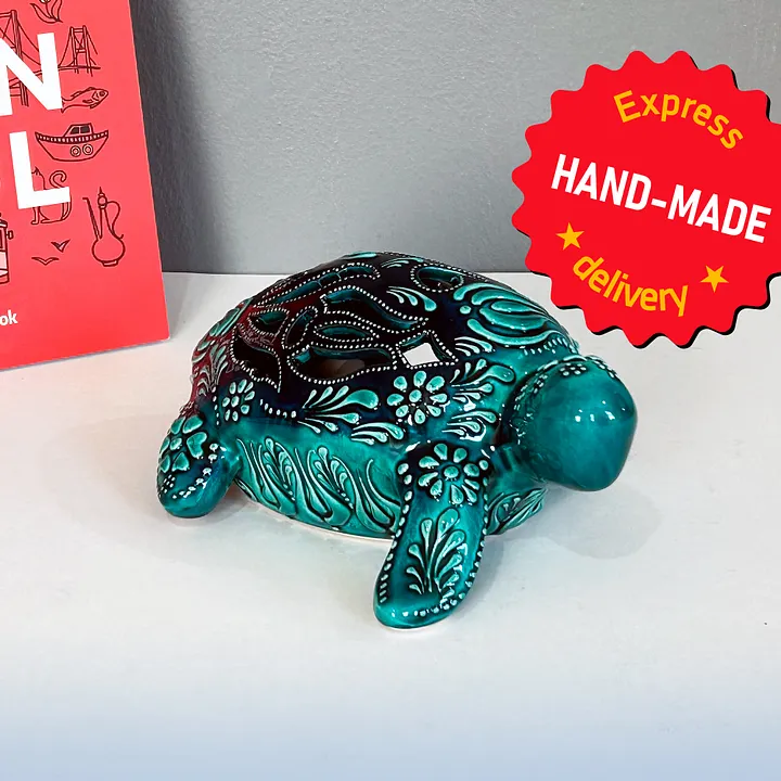 Ceramic turtle, candle holder — handmade pottery, handmade ceramic product image (1)