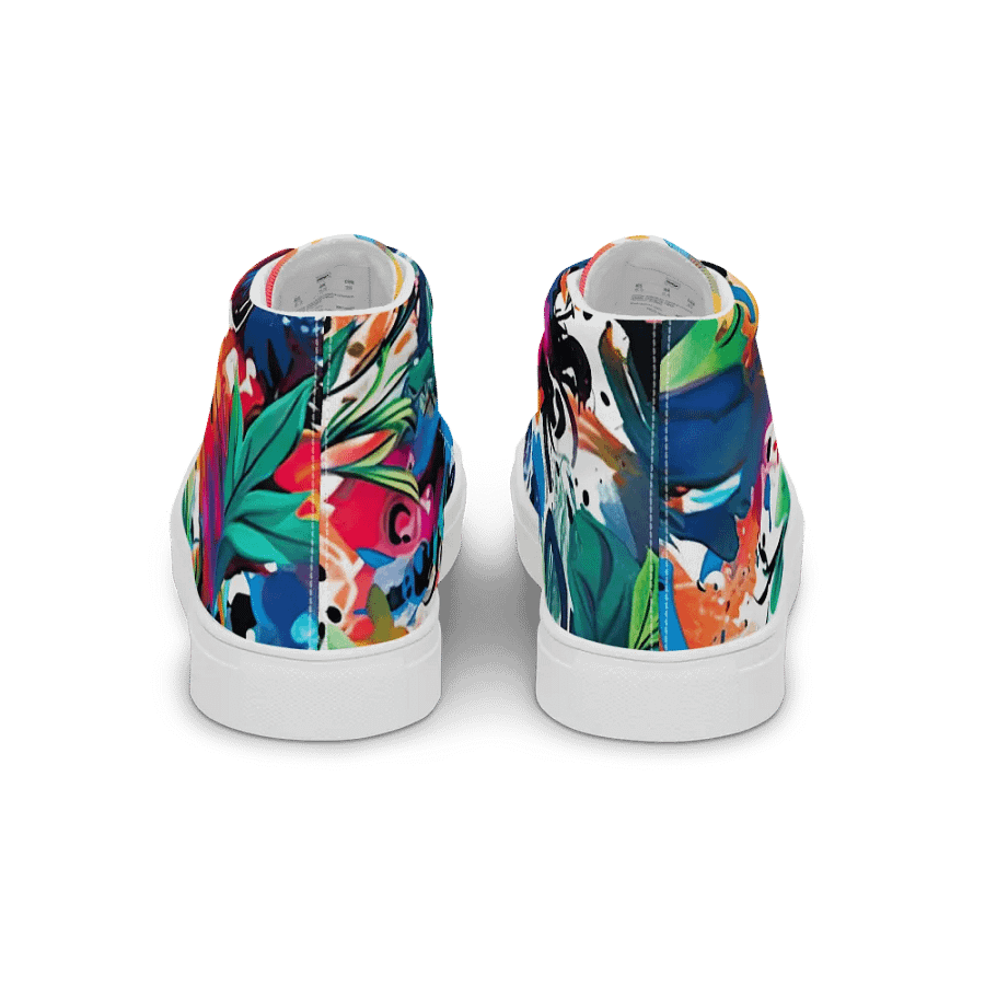 Floral Euphoria High Top Canvas Shoes _ Calceonova Streetwear _ Abstract Graffiti Tropical Explosion Design product image (6)