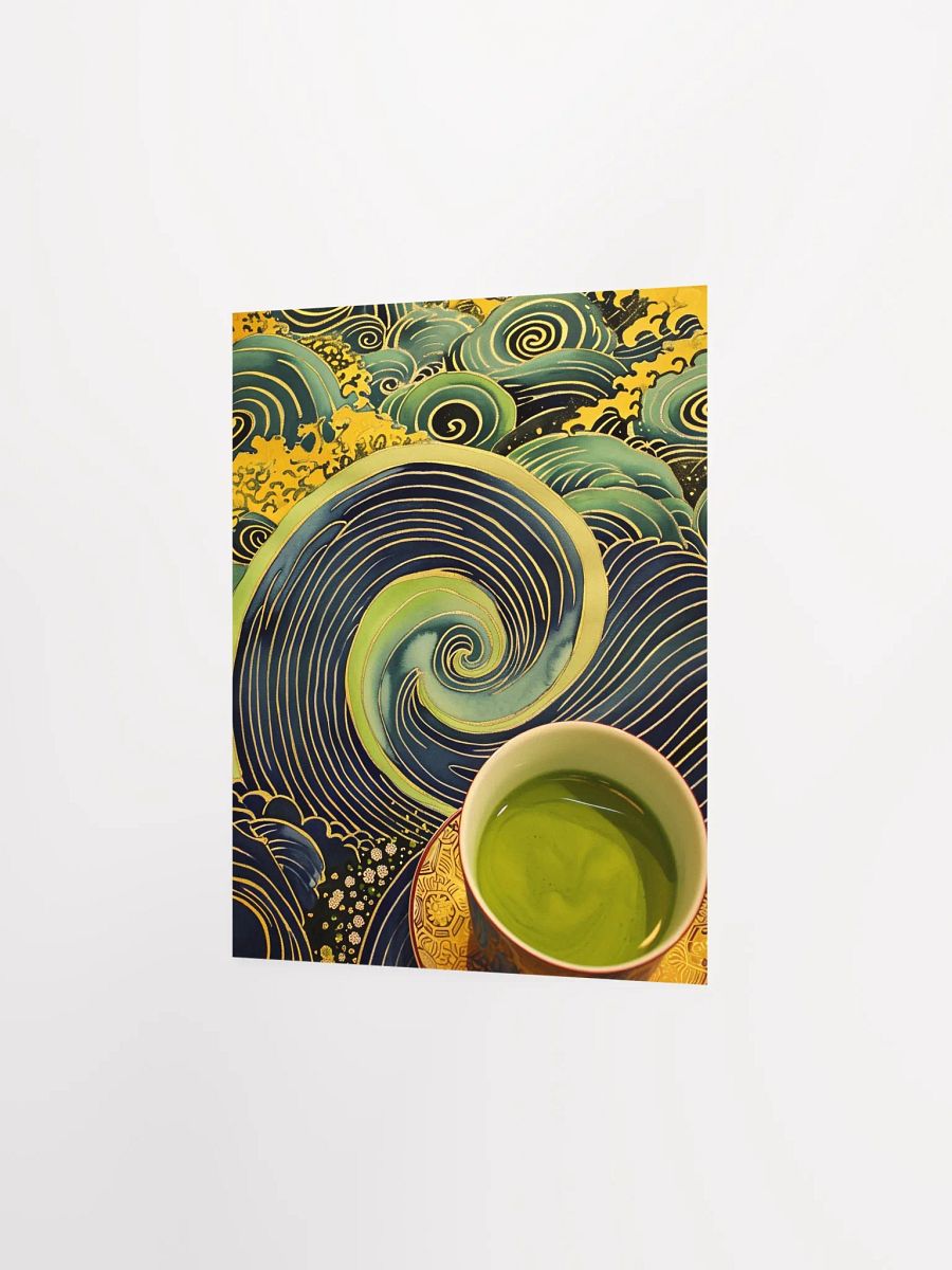 Seigaiha Serenity: Green Tea Wave Poster product image (2)