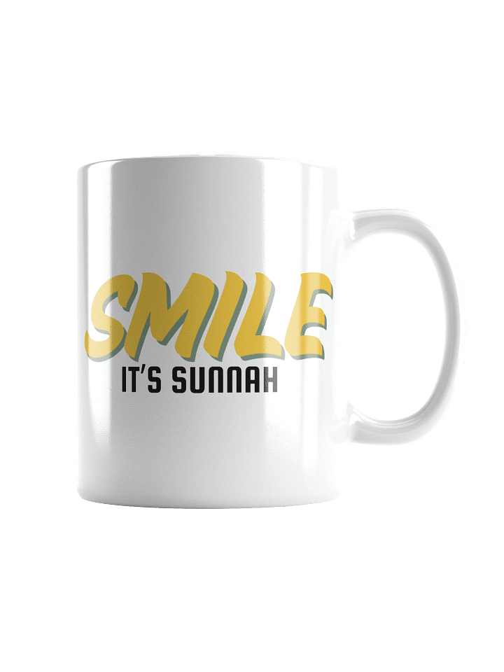 White "Smile It's Sunnah" Mug in Golden Yellow product image (2)