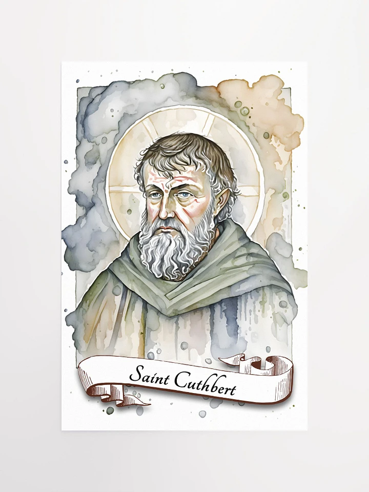 Saint Cuthbert of Lindisfarne Patron Saint of England, Sailors, Shepherds, Northumbria, Matte Poster product image (2)