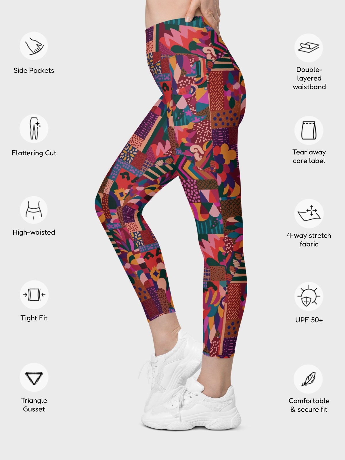Leggings with Pockets "Abstract African Ethnic Pattern" Printed product image (3)