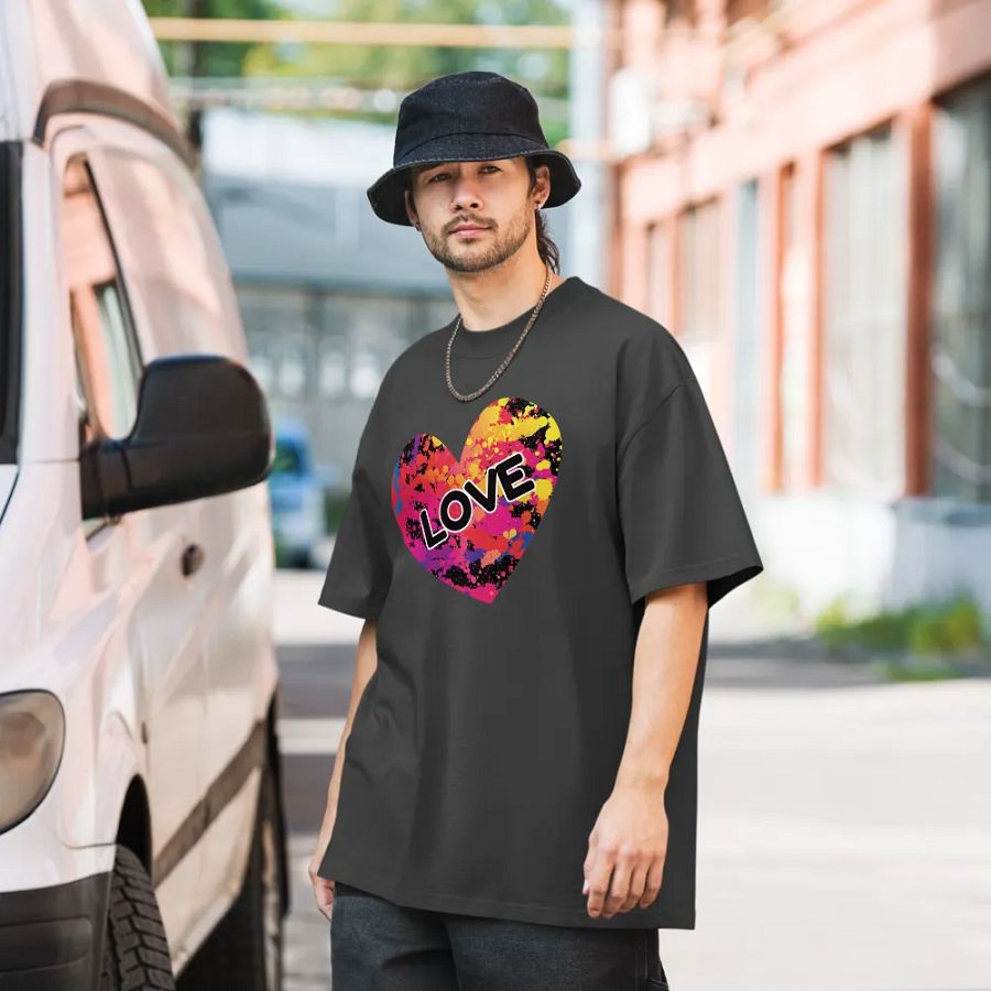 Vibrant Love Splatter Oversized Tee product image (6)