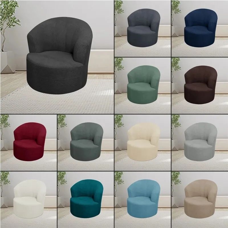 Swivel Barrel Chair Cover Chair Sofa Cover Round for Living Room Bedroom Office product image (2)