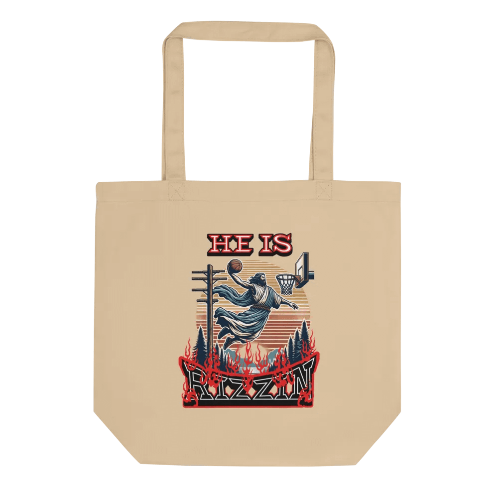 He Is Rizzin Basketball Jesus Dunk Eco Tote product image (1)