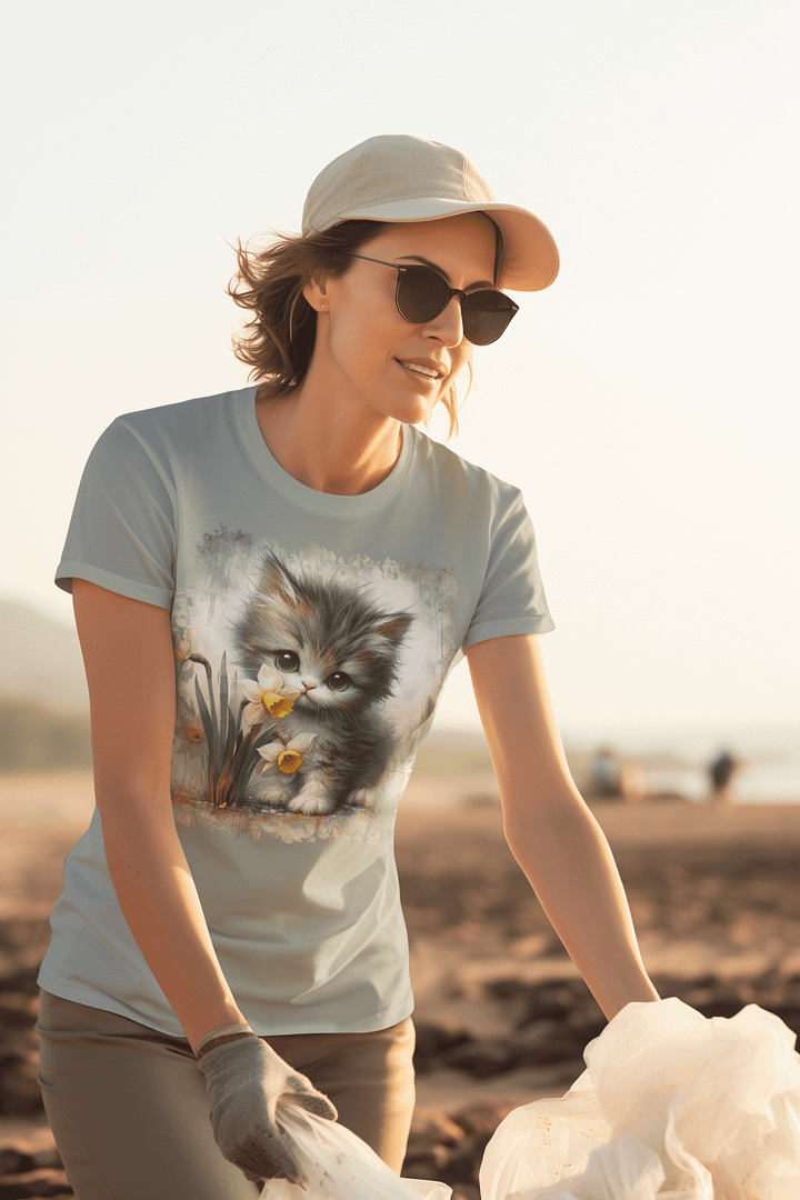 Whimsical Whiskers Kitten T Shirt Design product image (1)