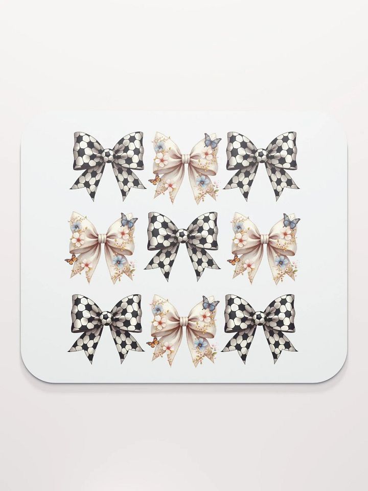 Spring Bows Soccer Charming Grid Mouse Pad product image (1)