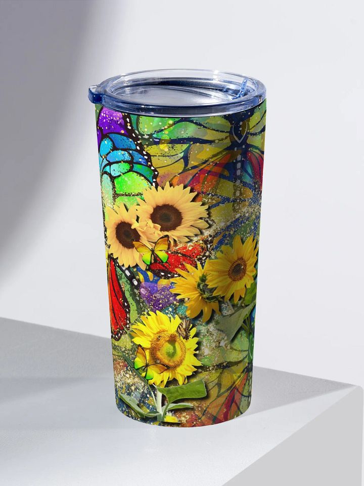 Butterfly and Sunflower Paradise Tumbler gift for summer vibes friends colleagues product image (2)