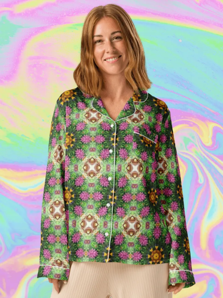 Floral Kaleidoscopic Long Sleeve Pyjama Top product image (1)