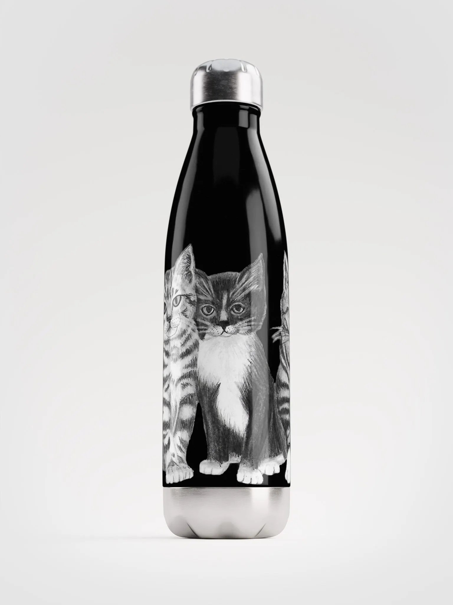 Kittens Drawing Water Bottle product image (1)