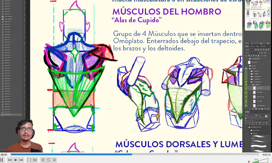 DIBUJA ANATOMÍA EN ACCIÓN ( VIDEOCURSO-40Hrs ) + PDFs + Pinceles 2025 + Rutina de Prácticas product image (7)