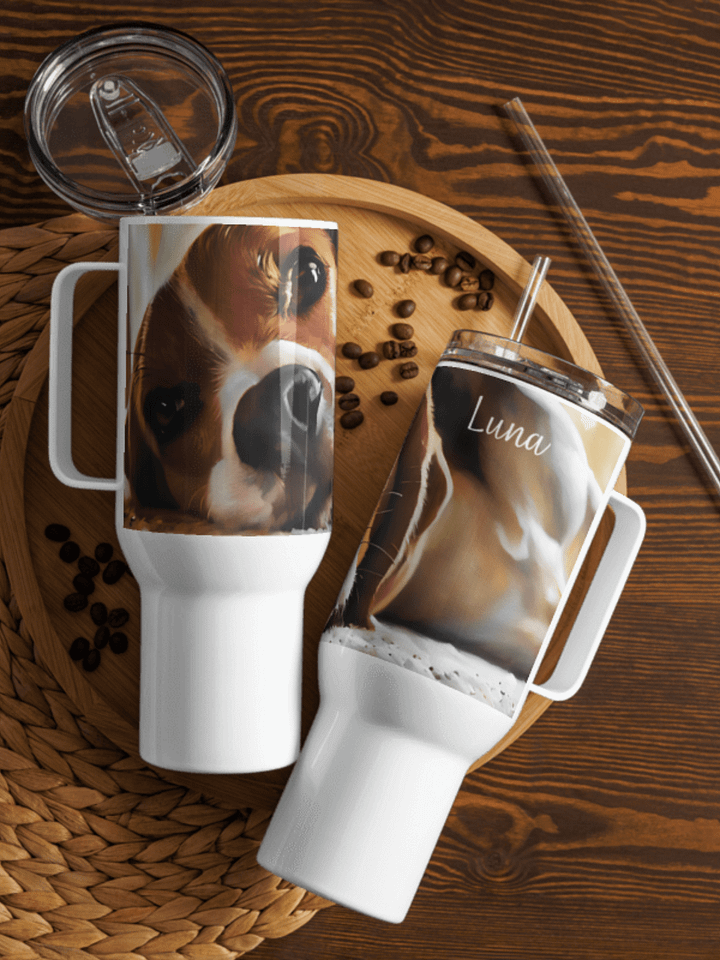 YOUR BEAGLE! / TRAVEL MUG 25 oz PERSONALIZED NAME product image (2)