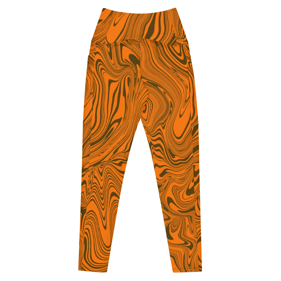 Leggings with Pockets - Abstract Orange Swirls product image (7)
