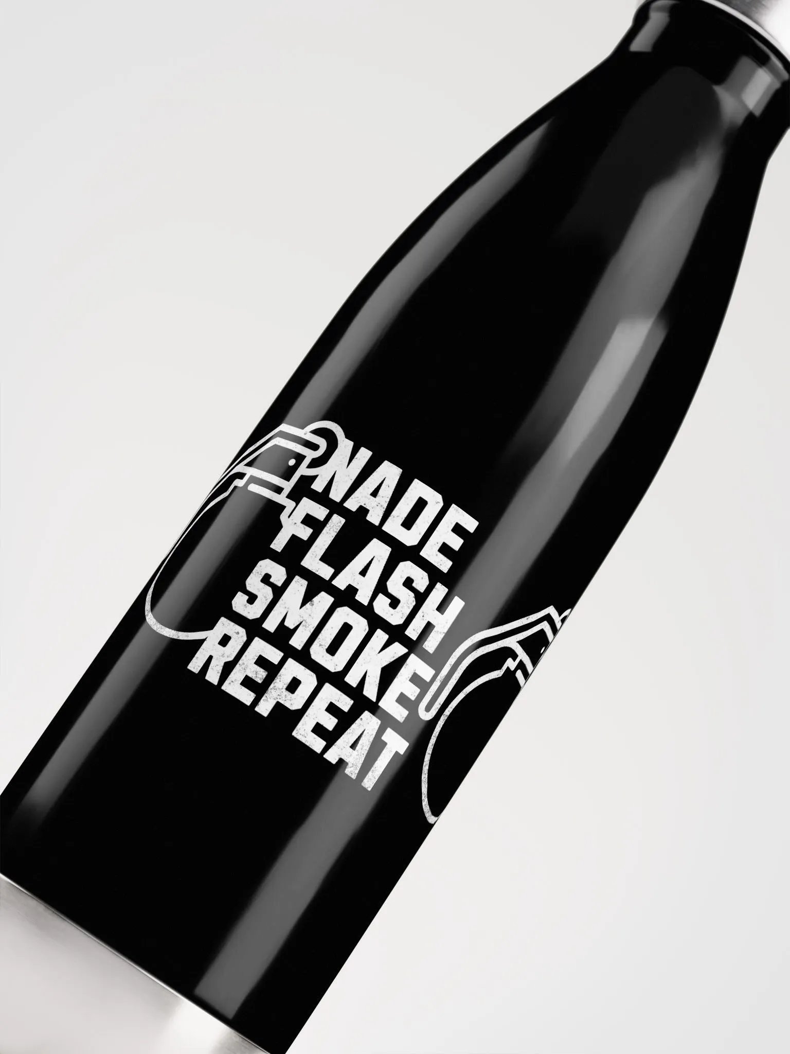 Nade Flash Smoke Repeat Grenade Utility Meme Water Bottle product image (5)