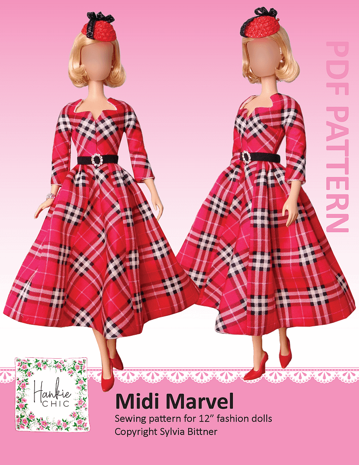 Midi Marvel sewing pattern for 12" fashion dolls product image (1)