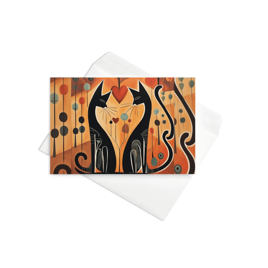 ORANGE DOTTED BLACK LOVE CATS product image (11)