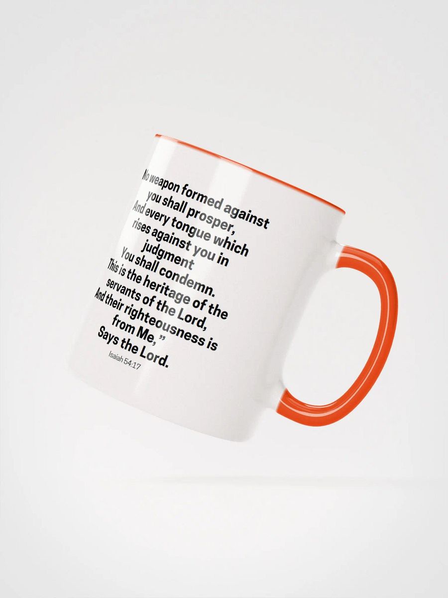 No Weapon Formed Against You Shall Prosper Isaiah 54:17 Two-Tone Mug 11/15oz product image (2)
