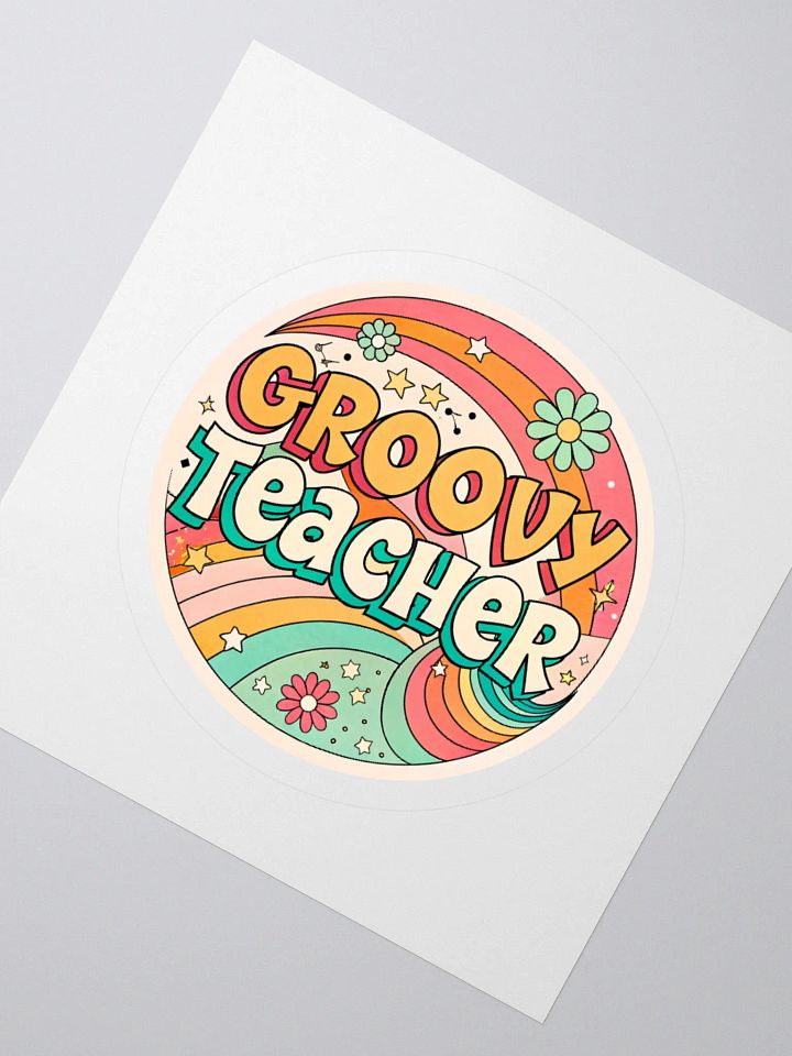 Retro Groovy Teacher Kiss Cut Stickers product image (6)