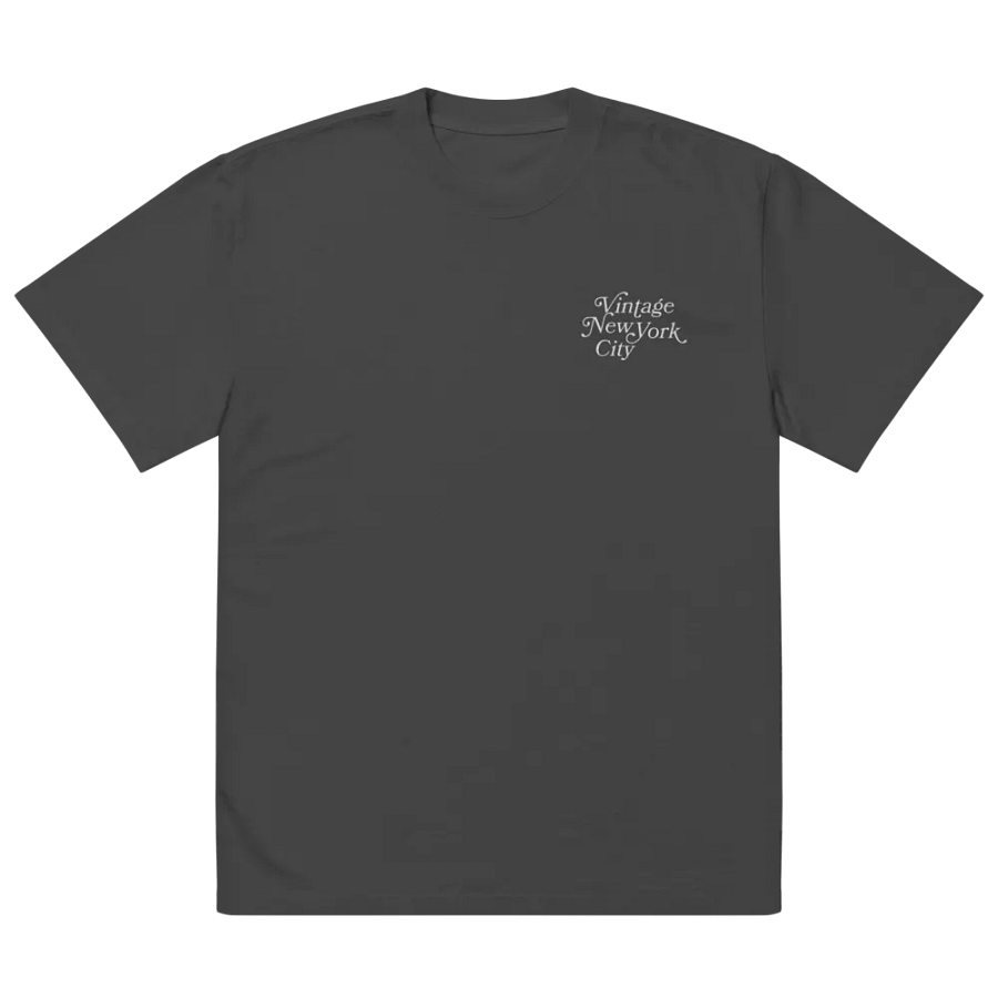 NYC Vintage - Embroidered Logo Garment Dyed Oversized Tee - Black product image (2)