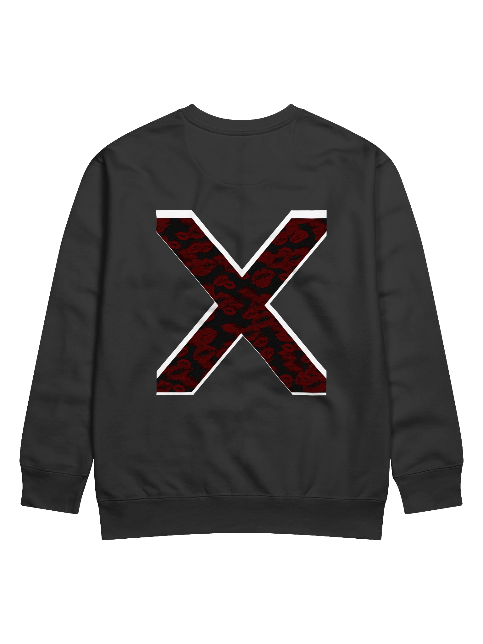 Black X Subtle Red Lipstick Kisses | Crewneck product image (1)