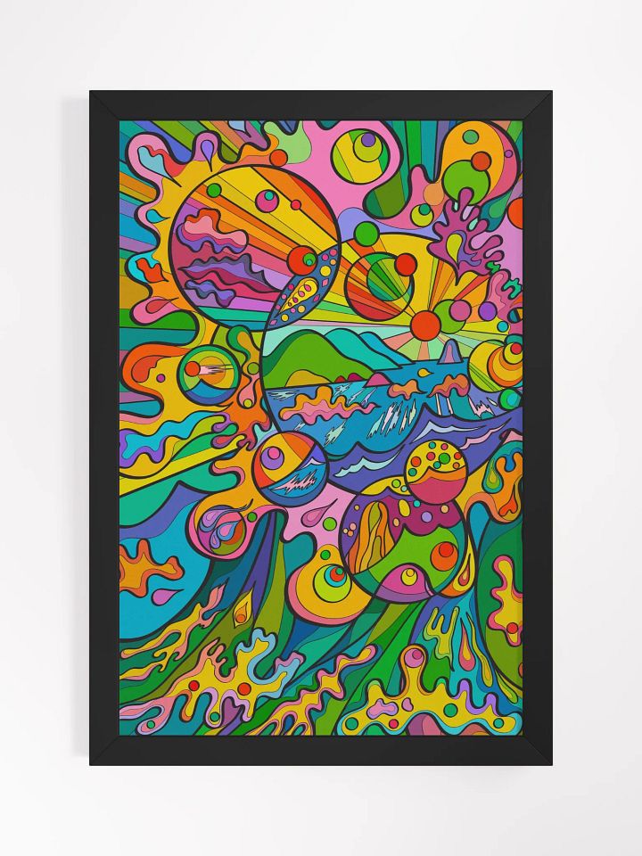 Vibrant Ayous Wood Framed Matte Poster - Bright Sea Bubbles product image (1)