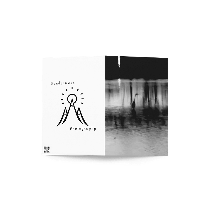 Blue Heron Black and White Greeting Card (blank) product image (2)