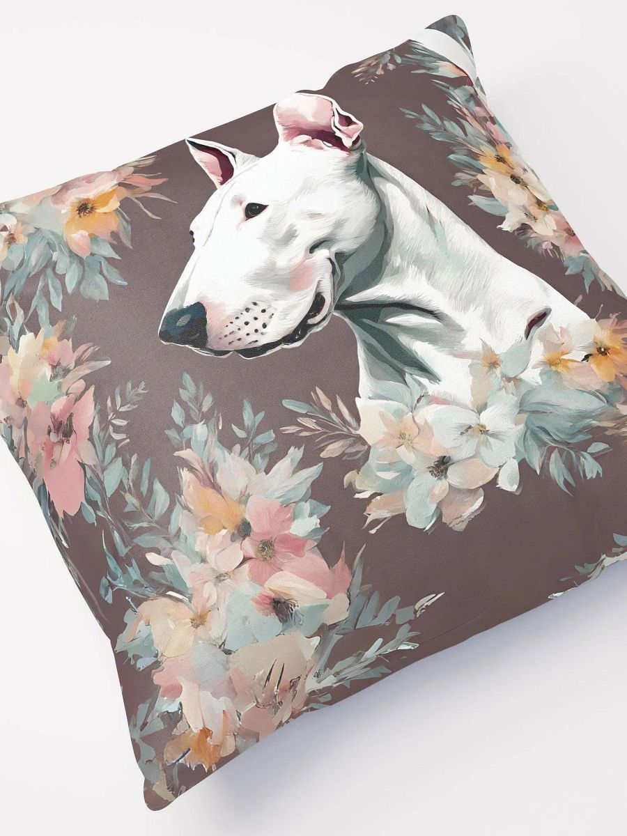 Floral Bull Terrier Pillow product image (5)
