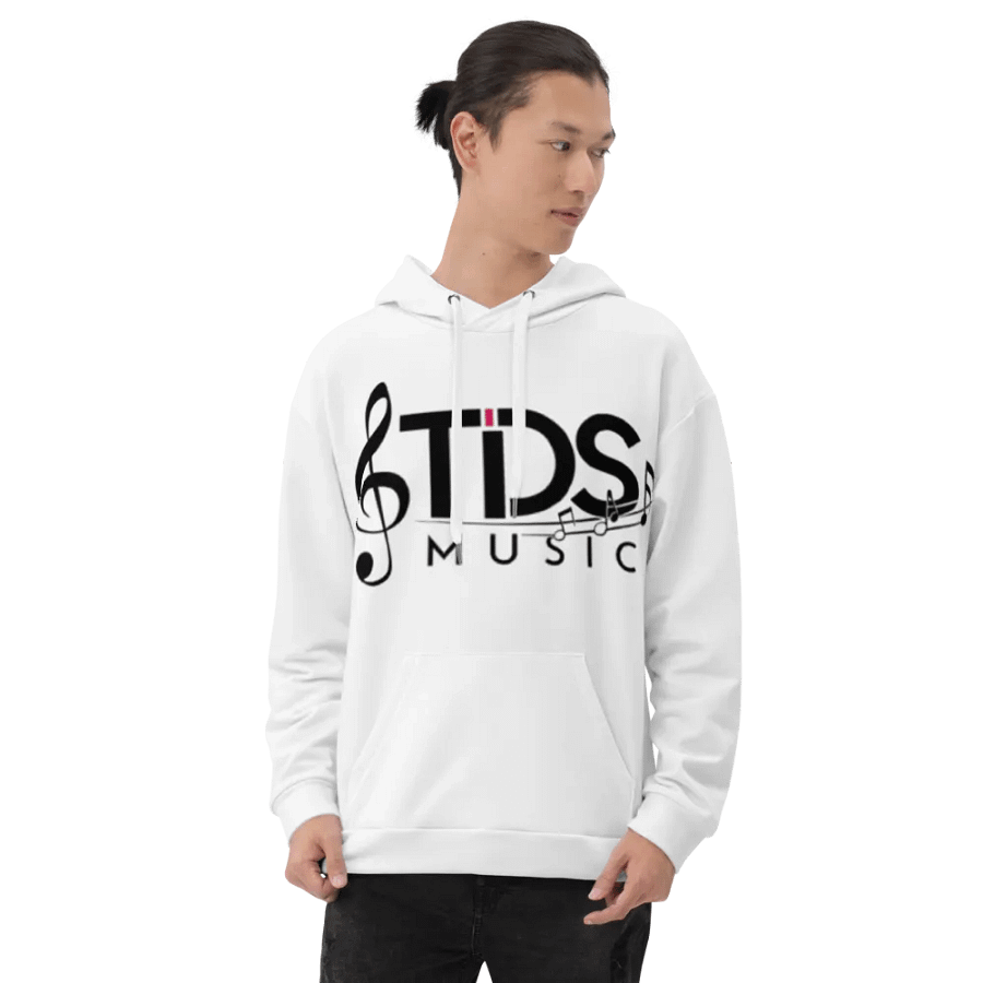 TDS Music Logo Unisex Recycled Hoodie - White, Musical Design product image (10)