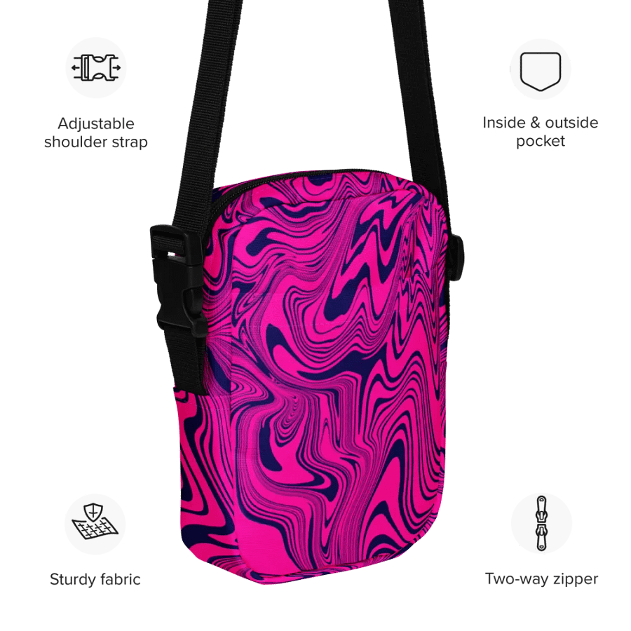 Utility Crossbody Bag - Abstract Magenta Pink Swirls product image (12)