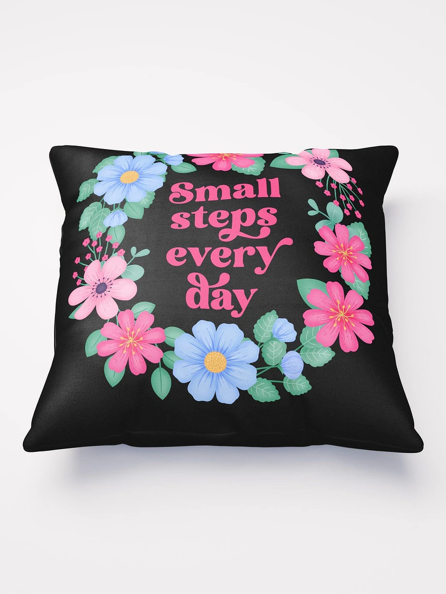 Small steps every day - Motivational Pillow Black product image (2)