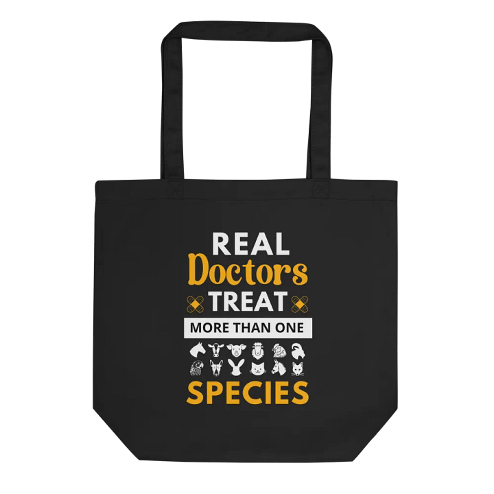 "Real doctor treat more than one species" black bag (medium size) product image (1)
