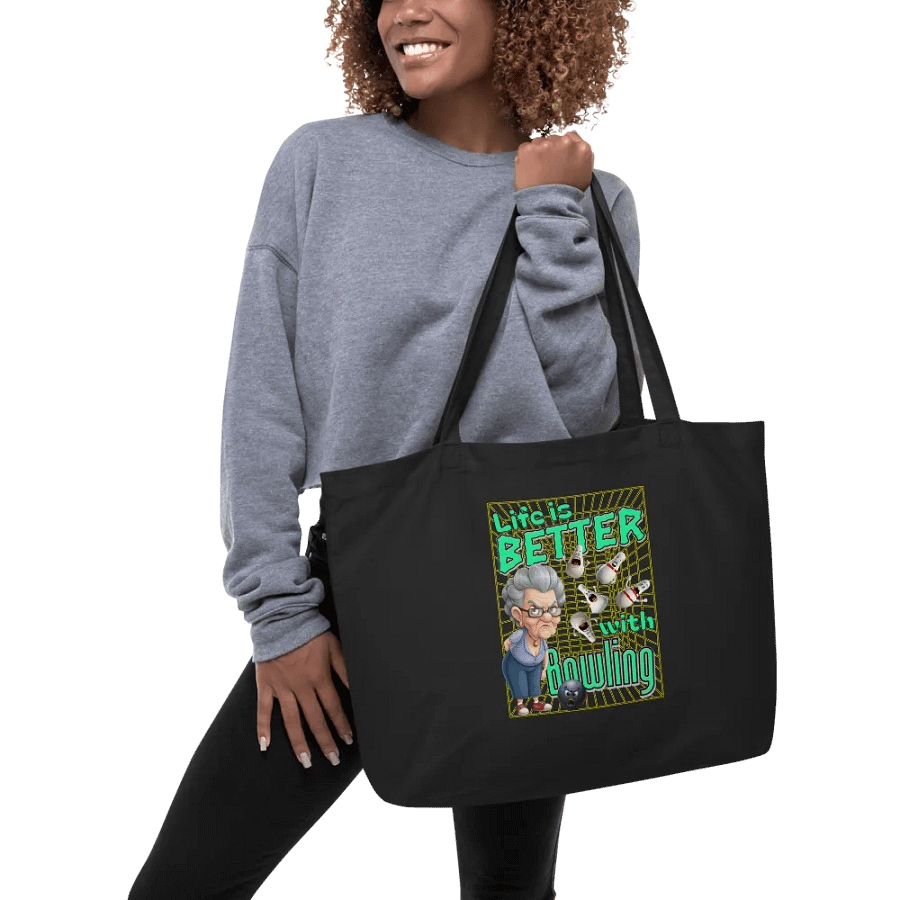 Life Is Better With Bowling Organic Cotton Tote Bag product image (3)