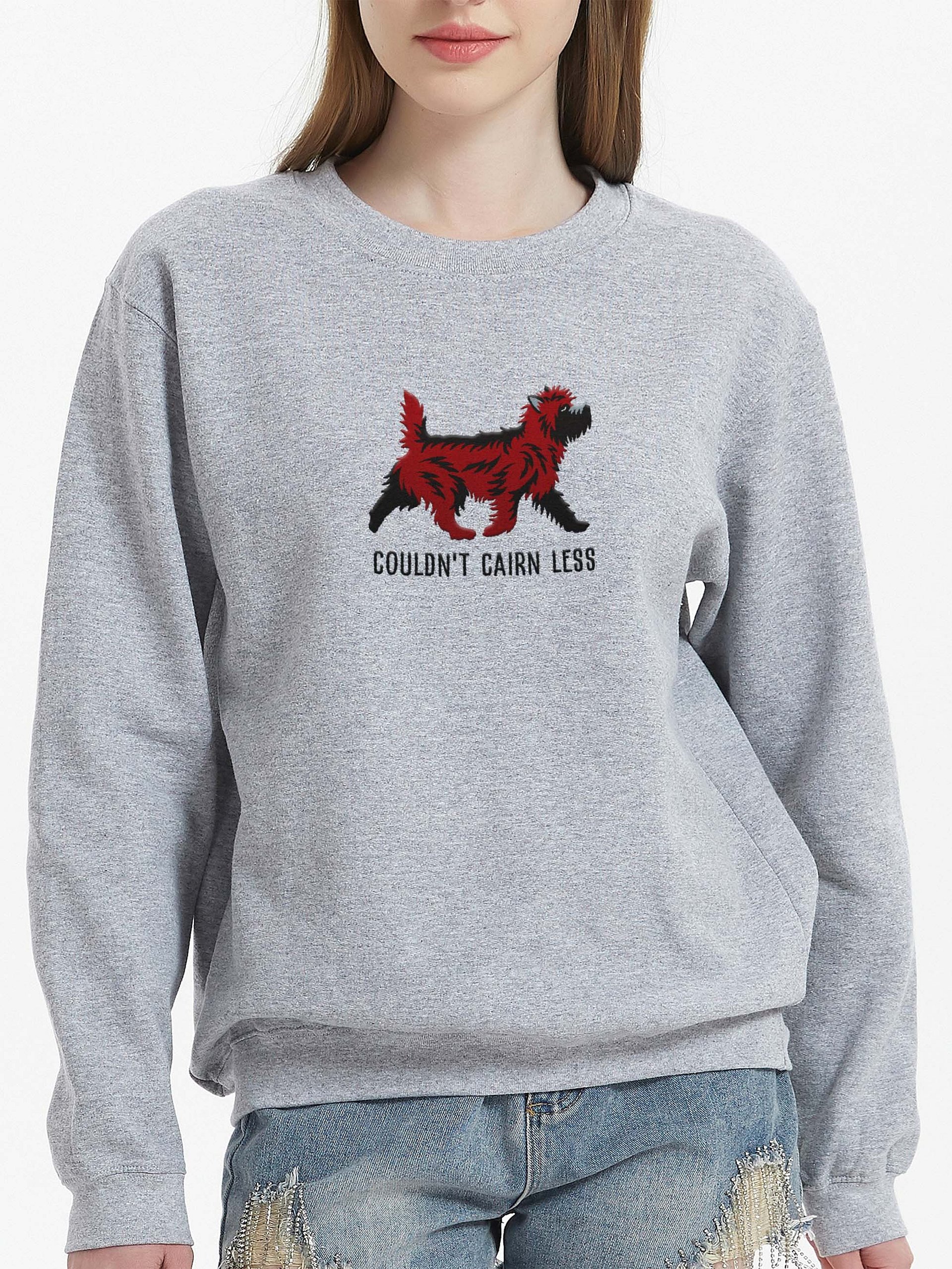 Couldn't Cairn Less Sweatshirt (Embroidered) of a Cairn Terrier(Red Brindle) product image (2)