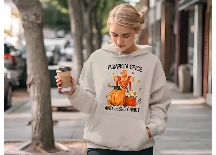 Pumpkin Spice and Jesus Christ Hoodie product image (1)
