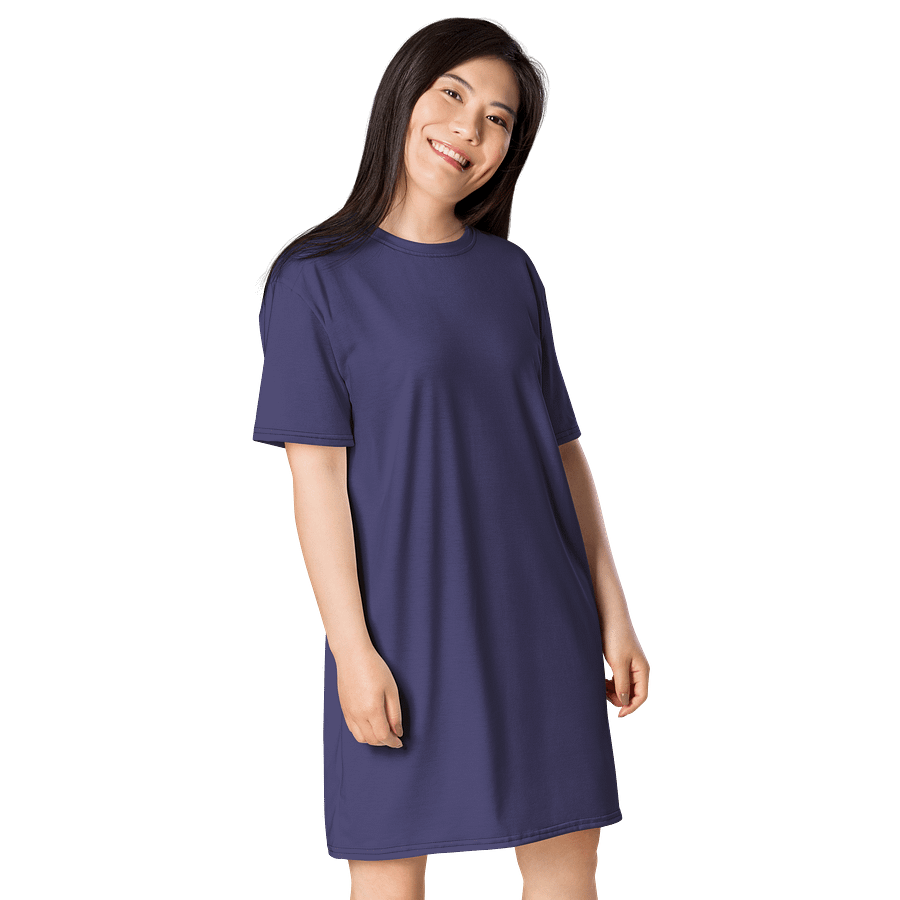 Oversized T-Shirt Dress - Vibrant Corn Flower Blue, Sizes 2XS-6XL product image (4)