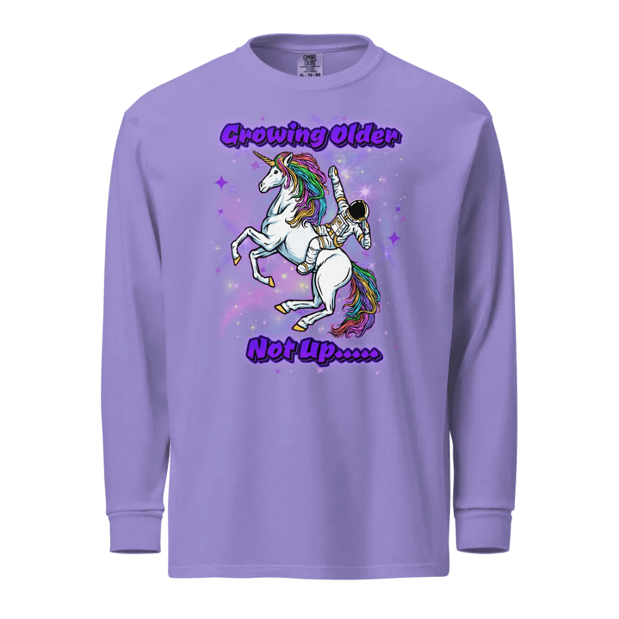 Galactic Unicorn Birthday Adventure heavyweight long sleeve tee product image (1)