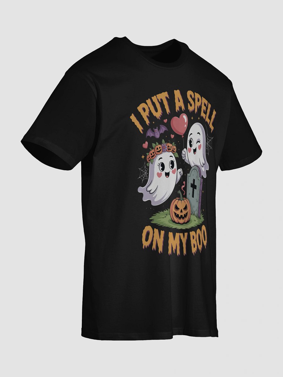 I Put A Spell On My Boo Funny Halloween Couple's T-Shirt | Spooky Cute Ghost & Pumpkin Tee product image (6)