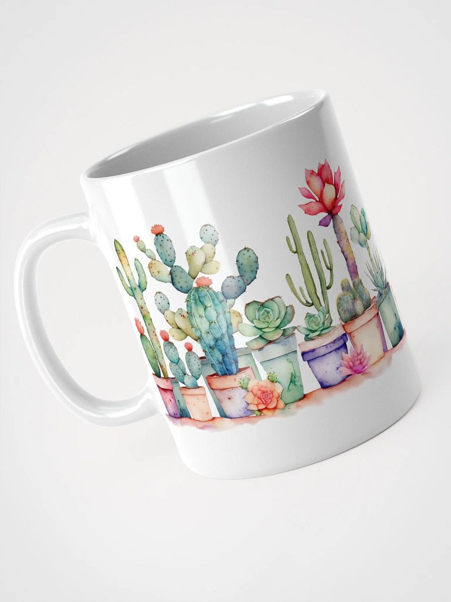 Colorful Potted Cacti And Succulents White Glossy Mug product image (6)