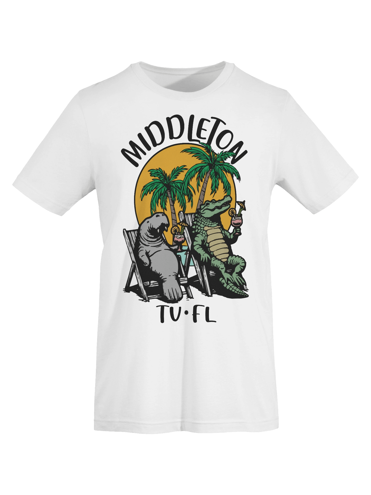 Middleton TV Florida USA Fun Manatee Alligator Design T-shirt product image (42)