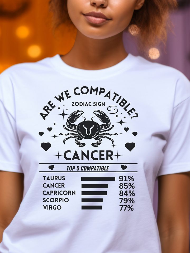 Cancer Zodiac Sign Romantic Compatibility T-Shirt - Bella Canvas 3001 Unisex Staple T-Shirt - Light Colors product image (1)