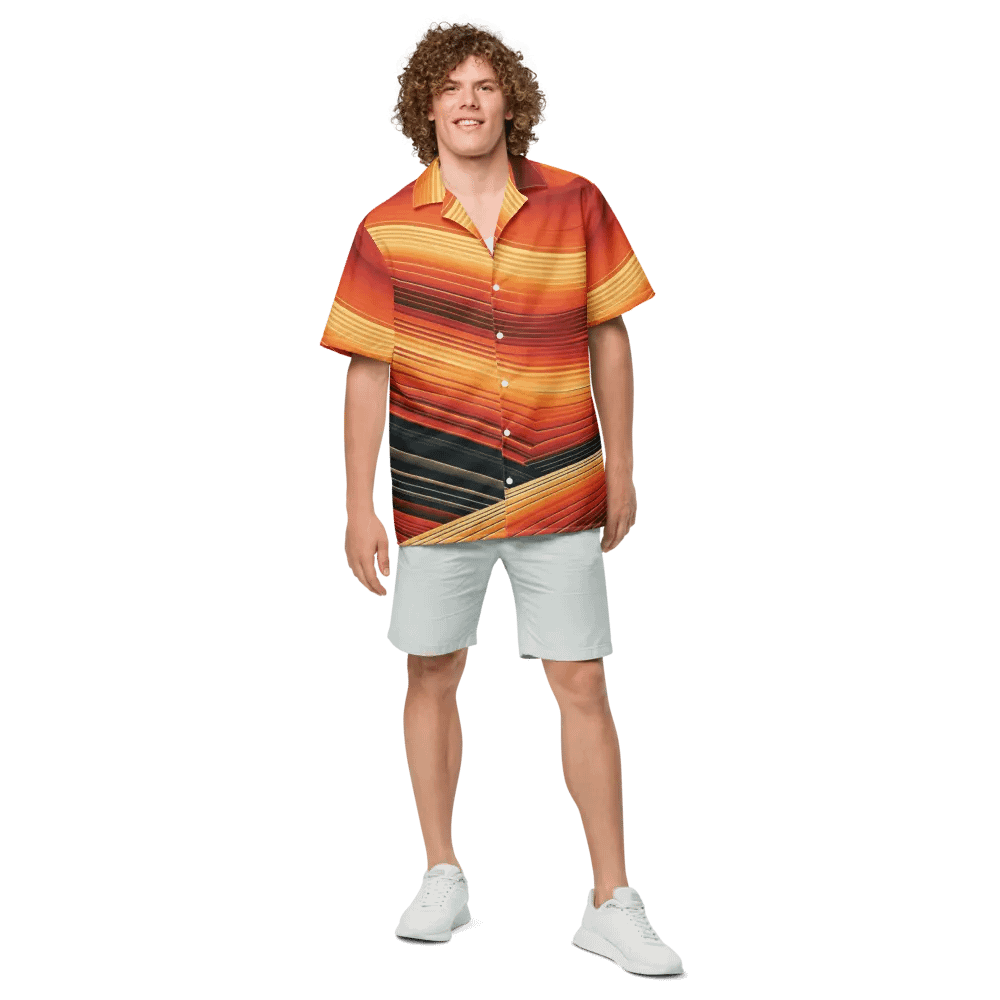 Men's Full-Print-8 Orange Hawaiian Shirt product image (7)