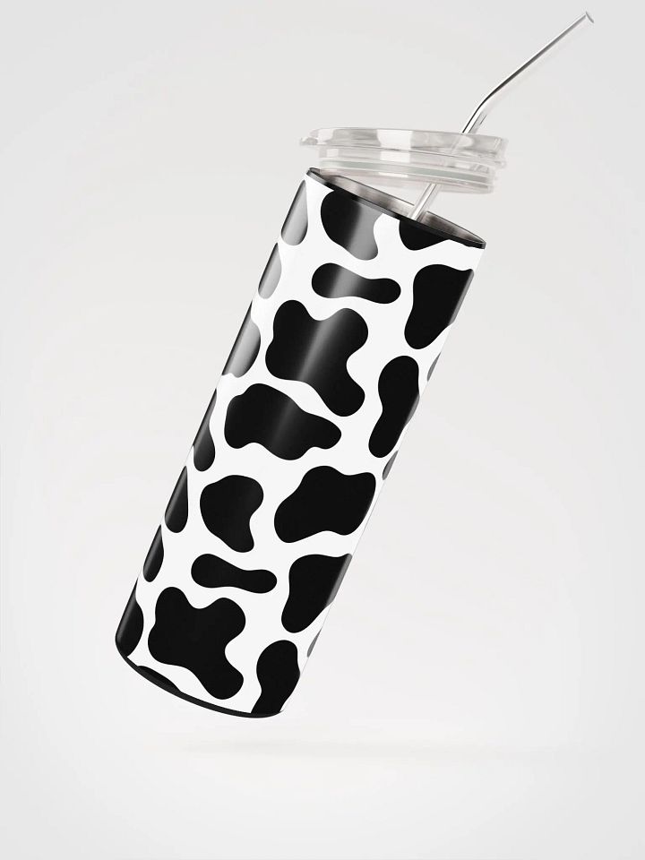 Moo-ve Over for Style with our Cow Print Stainless Steel Tumbler | Eco-Friendly 20 oz Tumbler with Reusable Straw product image (2)