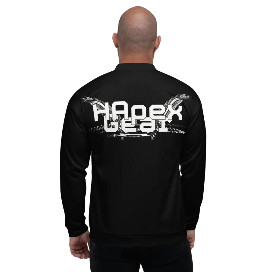 Bomber Jacket - Black - White HApex Gear White Logo product image (6)