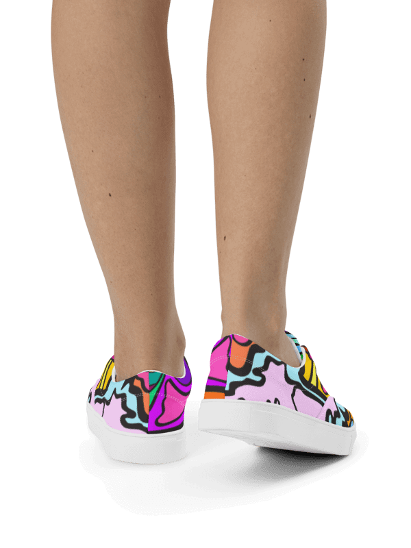 Vibrant Swirl Women's Canvas Shoes - Wave at Sunset product image (7)