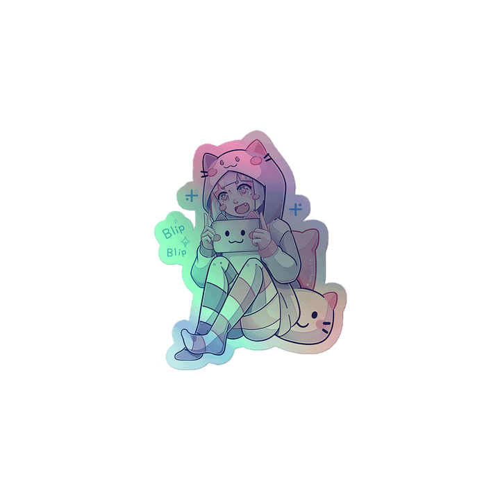 Holo Sticker • CandiCat Gamer Girl • 2024 product image (1)