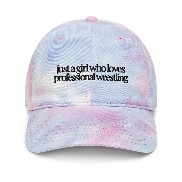 Just A (Wrestling) Girl Embroidered Tie Dye Dad Hat - Black Font product image (1)